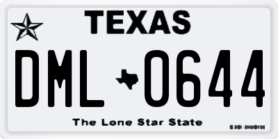 TX license plate DML0644