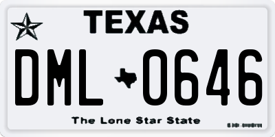 TX license plate DML0646