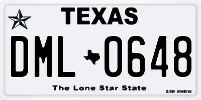 TX license plate DML0648