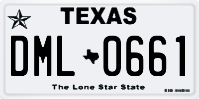 TX license plate DML0661