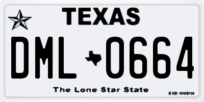 TX license plate DML0664