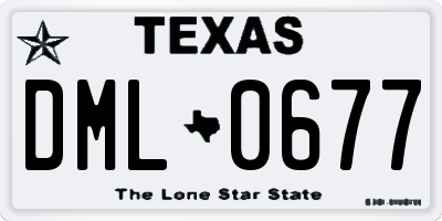 TX license plate DML0677