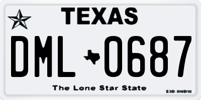 TX license plate DML0687