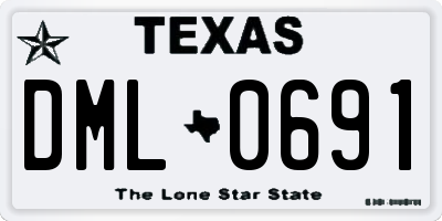 TX license plate DML0691