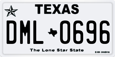 TX license plate DML0696