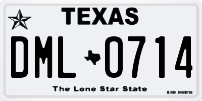 TX license plate DML0714
