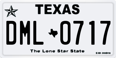 TX license plate DML0717