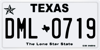TX license plate DML0719