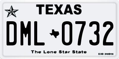 TX license plate DML0732