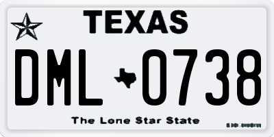 TX license plate DML0738