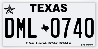 TX license plate DML0740
