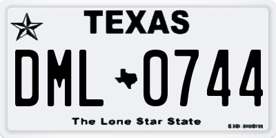 TX license plate DML0744