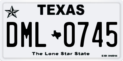 TX license plate DML0745