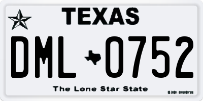 TX license plate DML0752