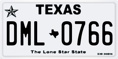 TX license plate DML0766