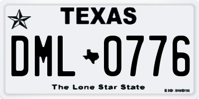 TX license plate DML0776