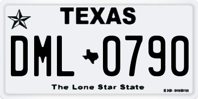 TX license plate DML0790
