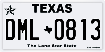 TX license plate DML0813