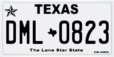 TX license plate DML0823