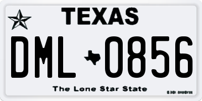 TX license plate DML0856