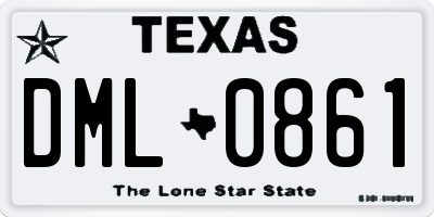 TX license plate DML0861