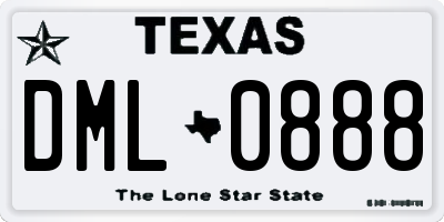 TX license plate DML0888
