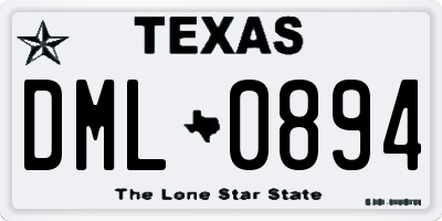 TX license plate DML0894