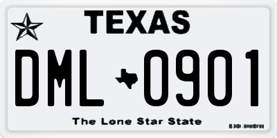 TX license plate DML0901