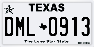 TX license plate DML0913