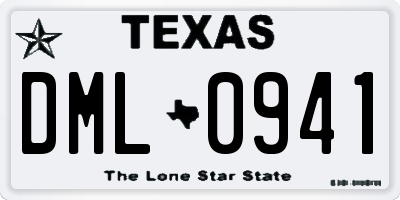 TX license plate DML0941