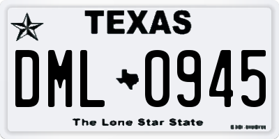 TX license plate DML0945