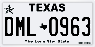 TX license plate DML0963