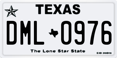TX license plate DML0976