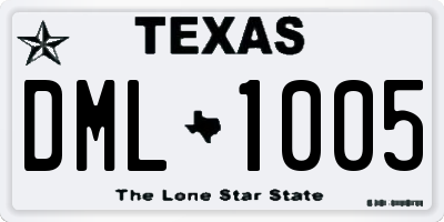 TX license plate DML1005