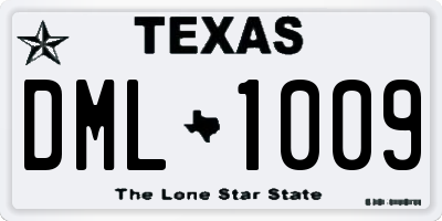 TX license plate DML1009