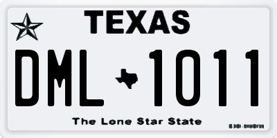 TX license plate DML1011