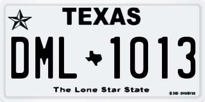TX license plate DML1013