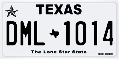 TX license plate DML1014