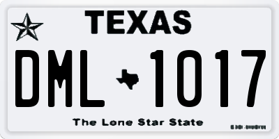 TX license plate DML1017