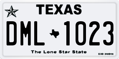 TX license plate DML1023