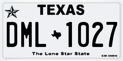 TX license plate DML1027