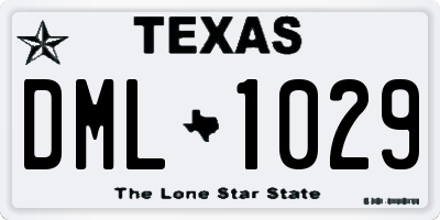 TX license plate DML1029
