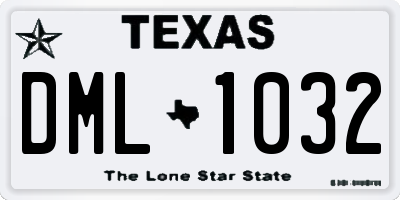 TX license plate DML1032