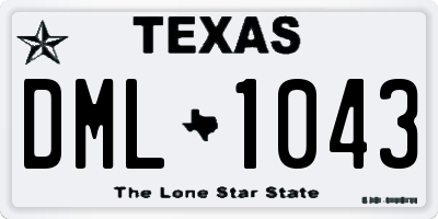 TX license plate DML1043