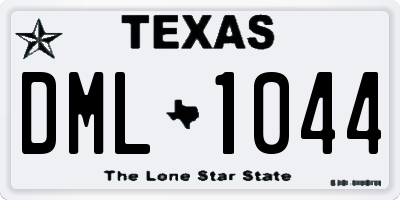 TX license plate DML1044