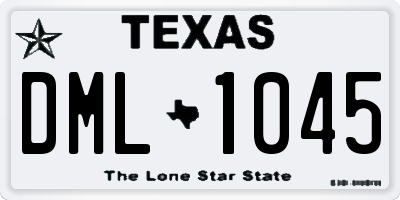 TX license plate DML1045