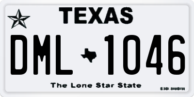 TX license plate DML1046