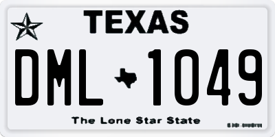 TX license plate DML1049
