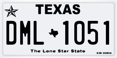 TX license plate DML1051