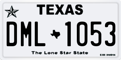 TX license plate DML1053